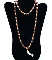 Quartz Gemstone & Rudra Seed Mala